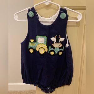 Three Sisters Jumper Onesie Tractor and Cow Boy